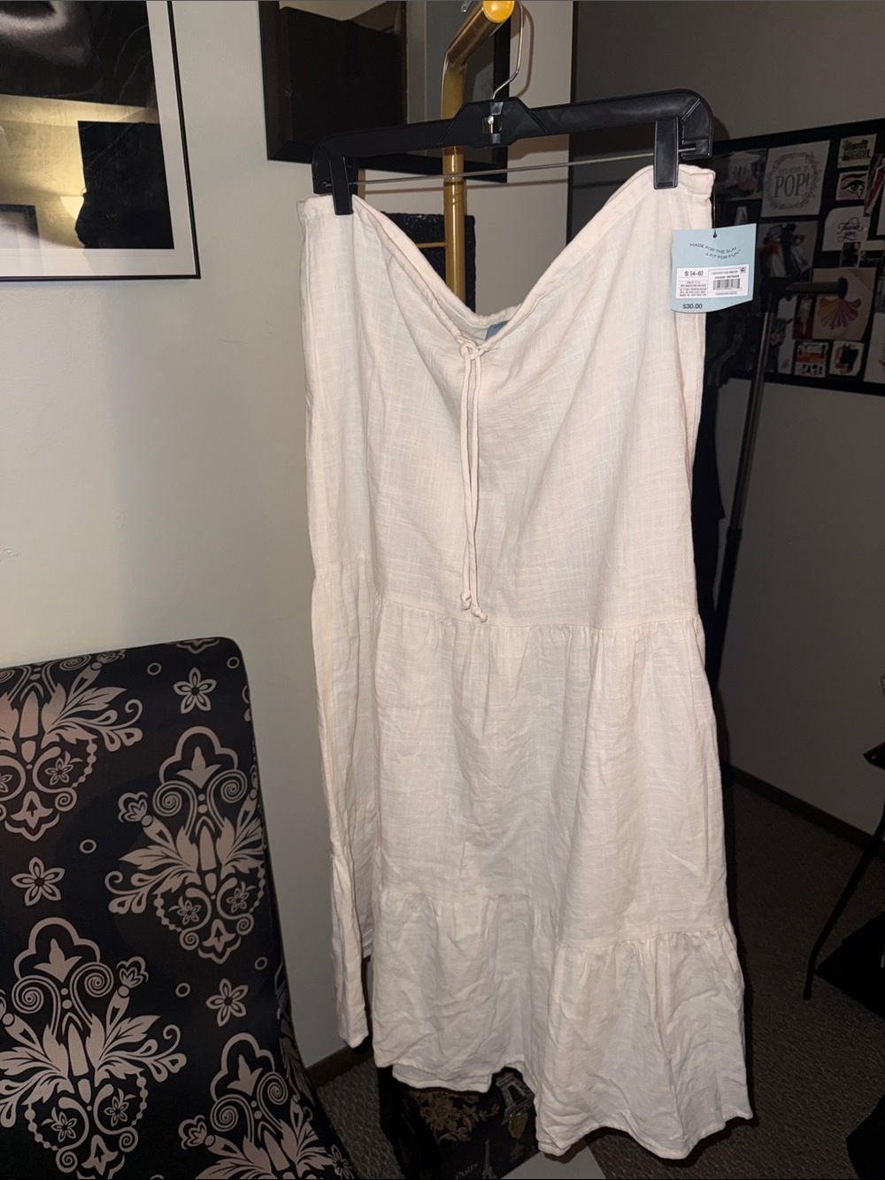 Shade & Shore Cream Strapless Maxi